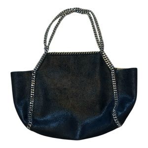 Stella McCartney Falabella Black Suede Shoulder Tote